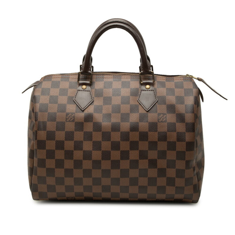 Louis Vuitton Damier Speedy 30 Handbag Mini Boston Bag N41364 Brown Leather W...
